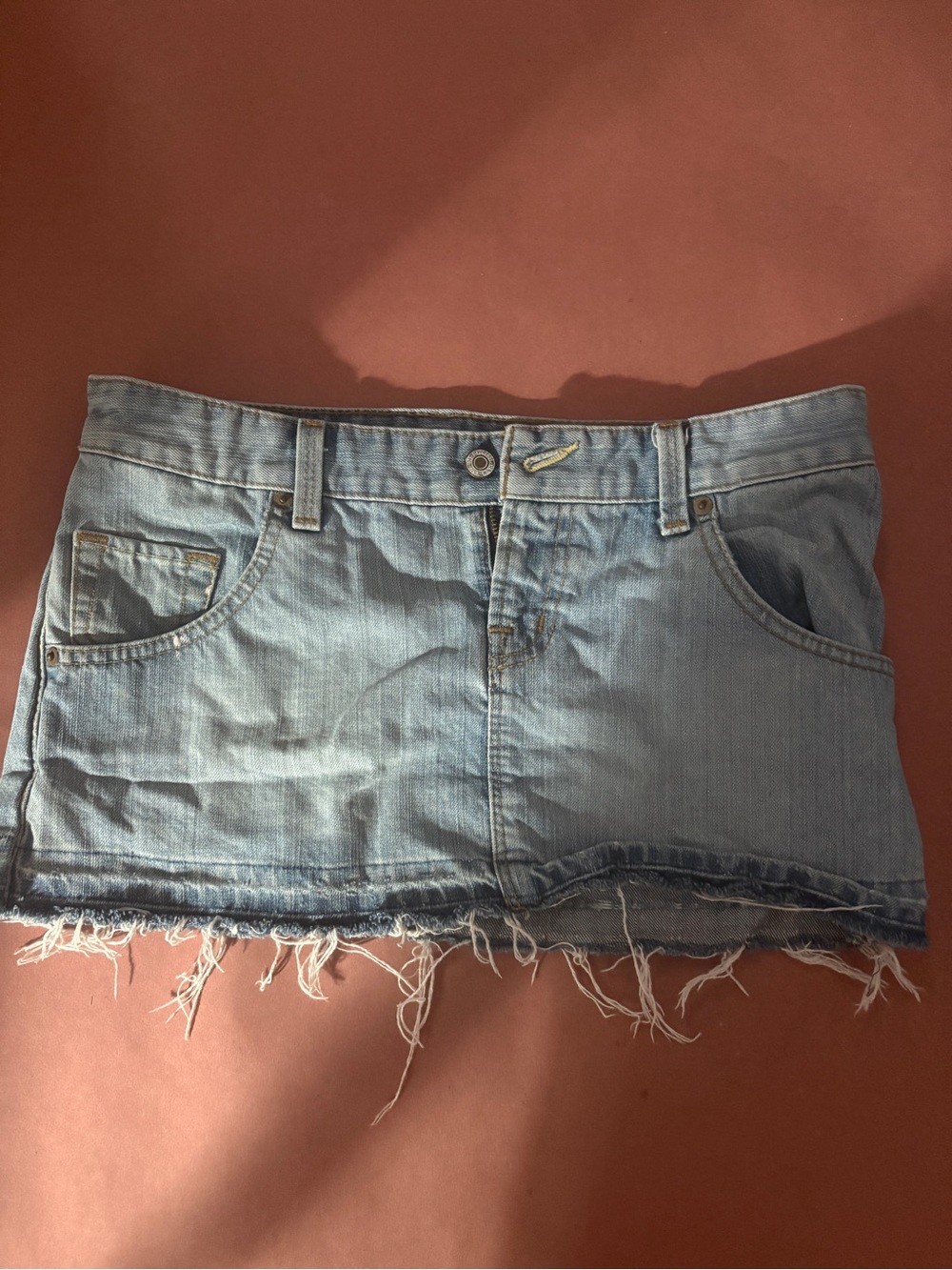 X2 Light Blue Denim Mini Skirt